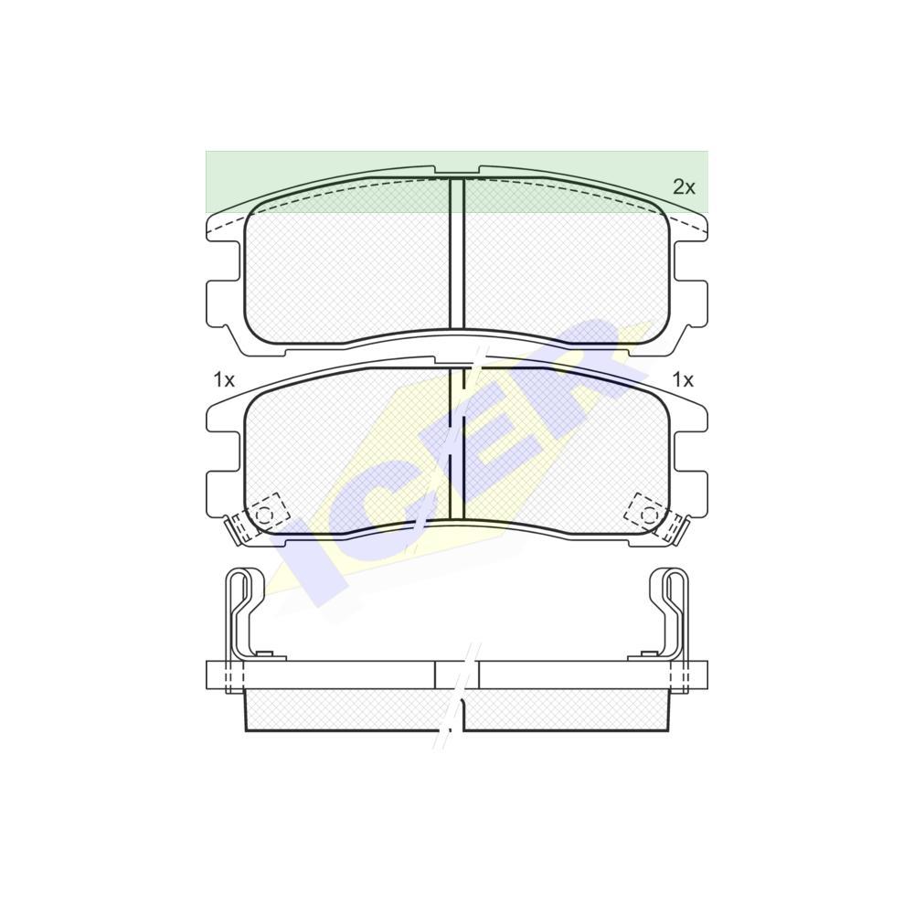 Set placute frana Icer 141192, parte montare : Punte Spate