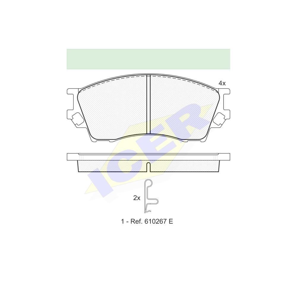 Set placute frana Icer 141337, parte montare : Punte Fata