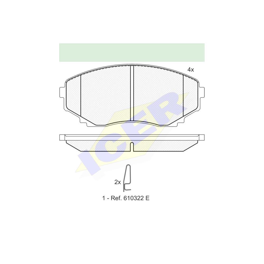 Set placute frana Icer 141345, parte montare : Punte Fata