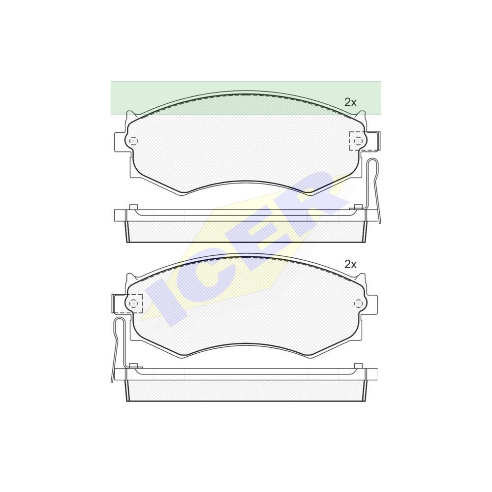 Set placute frana Icer 180986, parte montare : Punte Fata