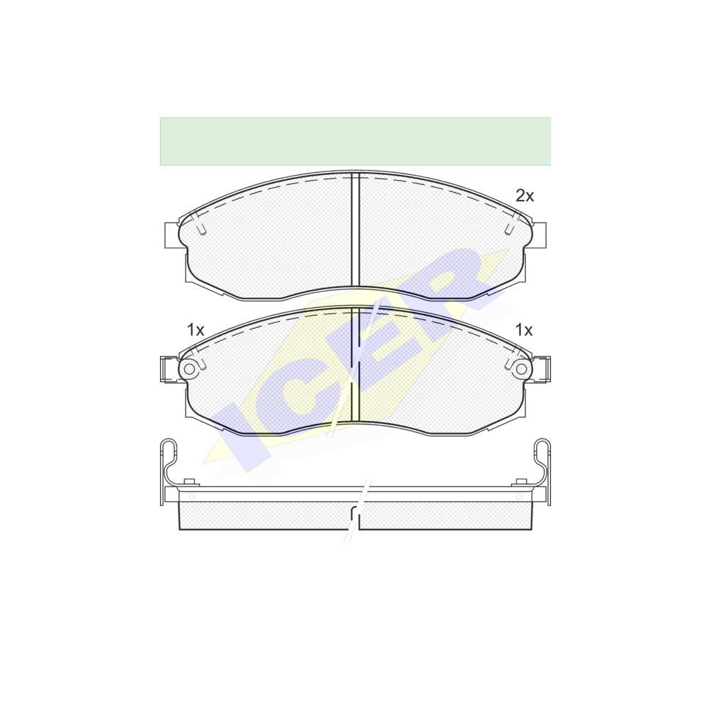 Set placute frana Icer 181179, parte montare : Punte Fata