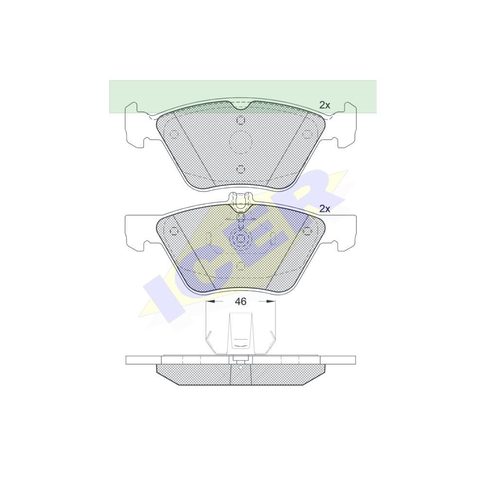 Set placute frana Icer 181259, parte montare : Punte Fata