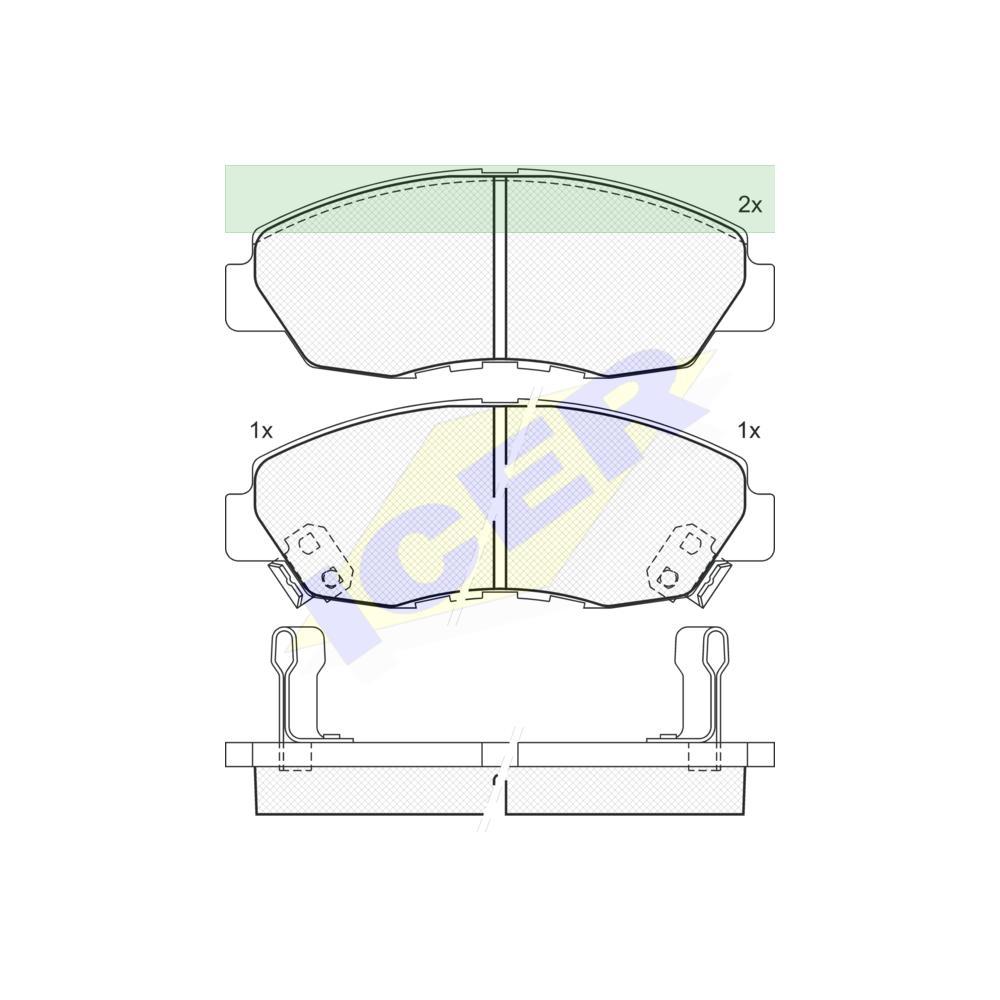Set placute frana Icer 181329, parte montare : Punte Fata