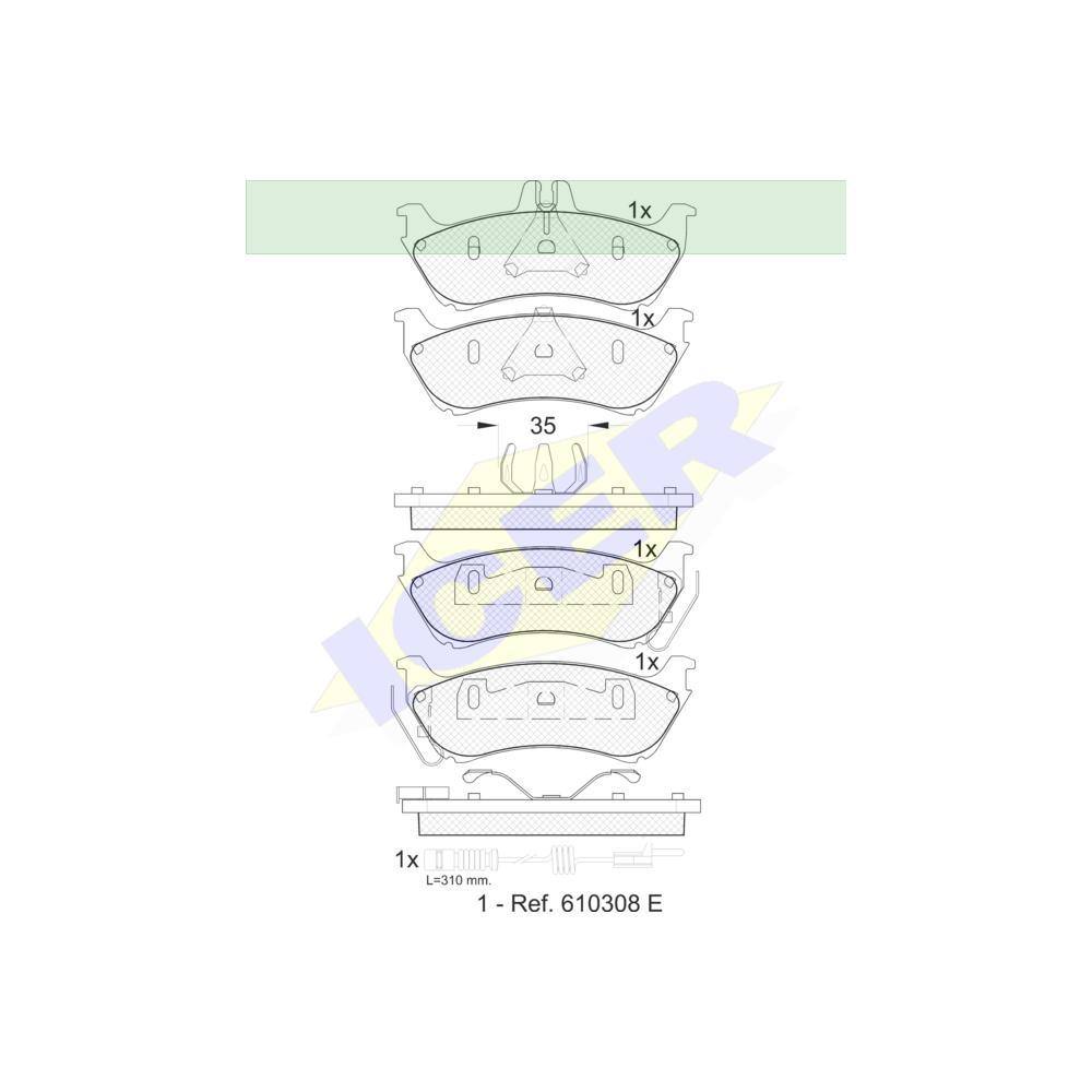 Set placute frana Icer 181392, parte montare : Punte Spate