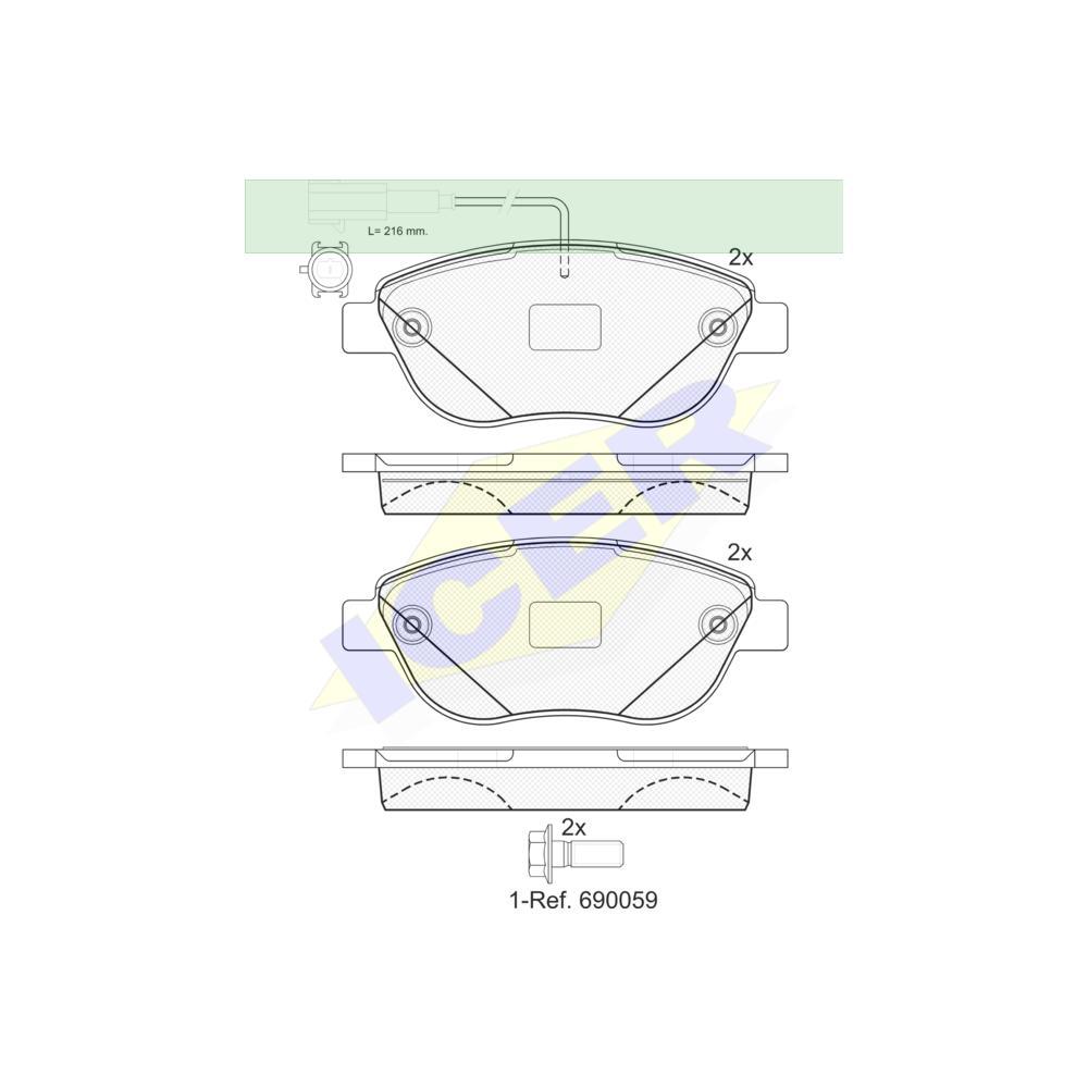 Placute frana ICER IE181440-203, Fata