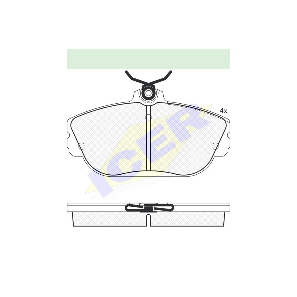 Set placute frana Icer 181506, parte montare : Punte Fata