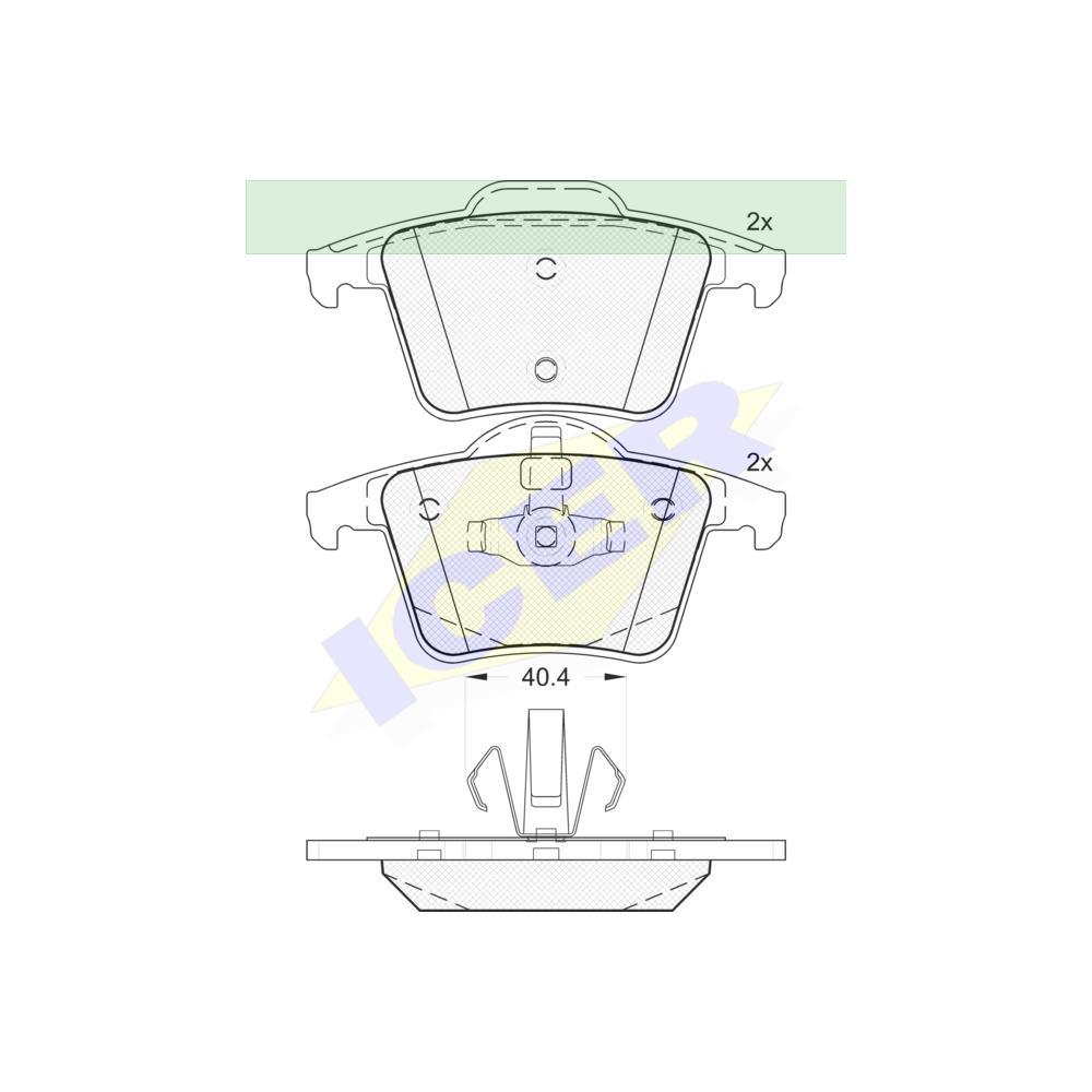 Set Placute frana punte SPATE, Volvo Xc90 I, 06.2002-01.2015, ICER Spania