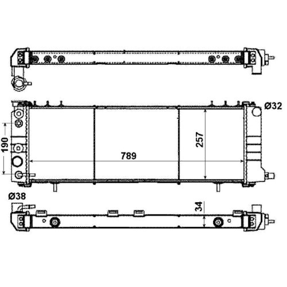 Radiator racire Jeep Cherokee, 12.1990-09.1996, Comanche, 12.1990-12.1992, Motorizare 4.0 R6 129/131kw Benzina, tip climatizare Cu/fara AC, cutie Manuala, dimensiune 782x268x32mm, Cu lipire fagure prin brazare, Aftermarket