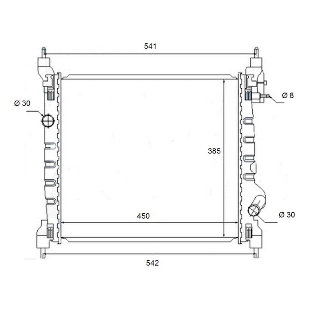 Radiator racire Chevrolet Spark (M300), 03.2010-2014, Motorizare 1, 2 60kw Benzina, tip climatizare Cu/fara AC, cutie Manuala, fara gaura termocupla, dimensiune 450x388x16mm, Cu lipire fagure prin brazare, Aftermarket