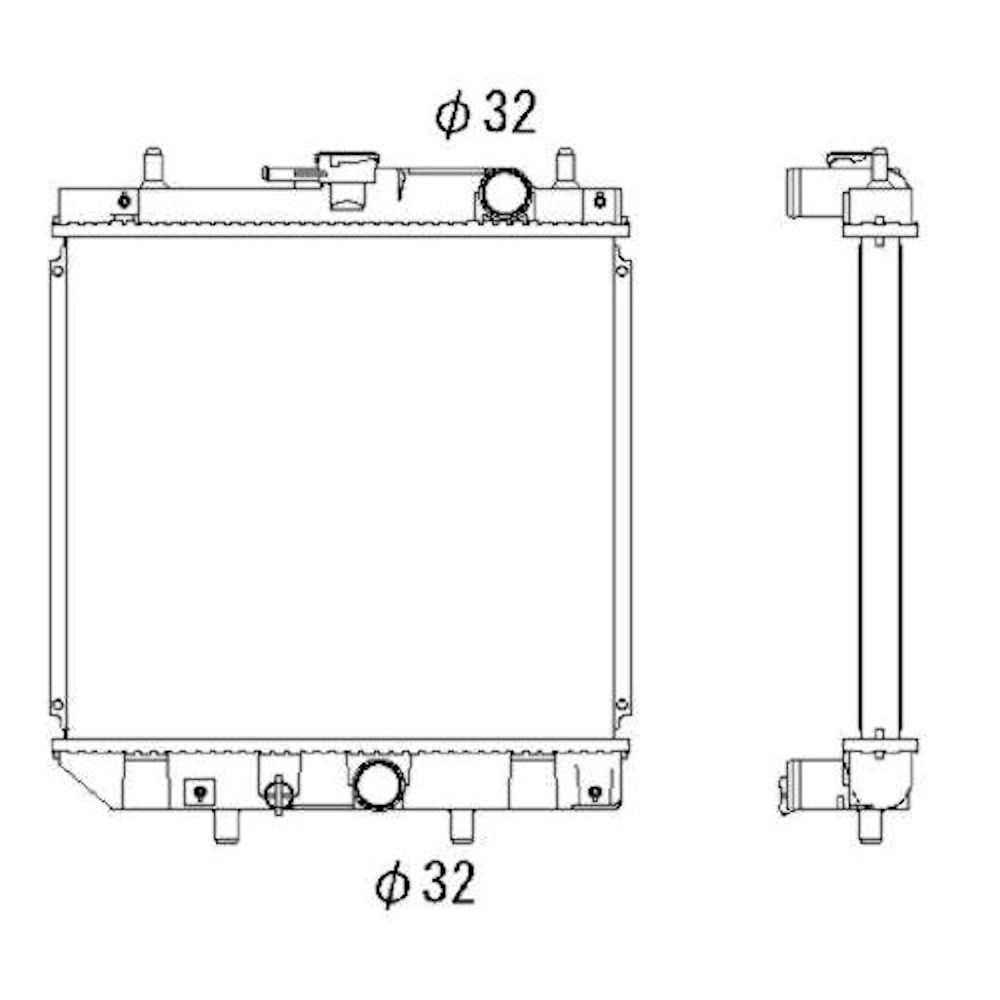 Radiator racire Daihatsu Applause, 1997-2000, Charade, 07.1993-2001, Gran Move, 02.1997-06.1998, Motorizare 1, 3 55/62kw; 1, 5 66kw; 1, 6 73kw Benzina, tip climatizare fara AC, cutie Automata, dimensiune 350x325x26mm, Cu lipire fagure prin brazare, Afterm