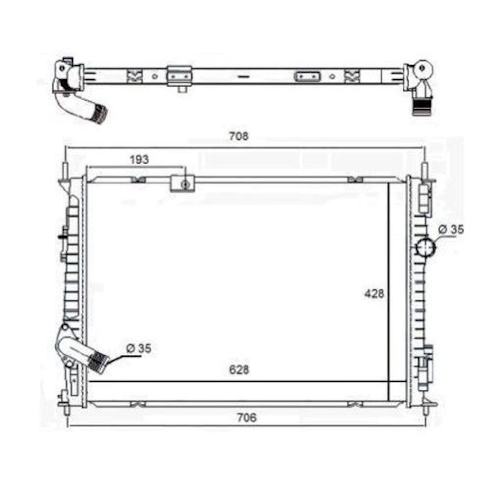 Radiator racire Nissan Qashqai, 08.2011-02.2014, Motorizare 1, 6 Dci 96kw Benzina, tip climatizare cu/fara AC, cutie M/A, dimensiune 628x428x32mm, Cu lipire fagure prin brazare, Aftermarket