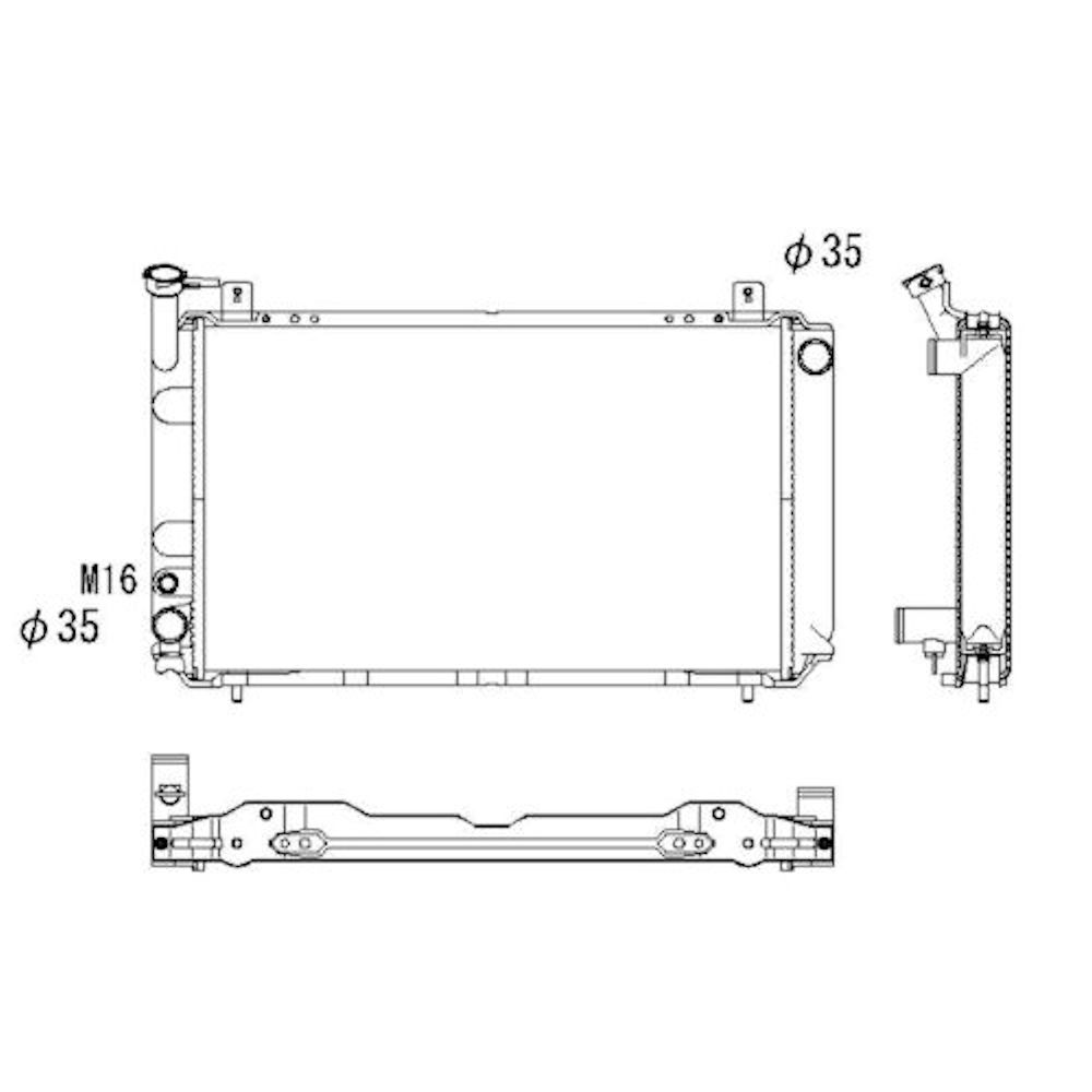 Radiator racire Nissan Sunny (B12/N13), 06.1986-06.1990, Motorizare 1, 7 D 40kw Diesel, cutie Manuala, dimensiune 587x348x32mm, Cu lipire fagure prin brazare, Aftermarket