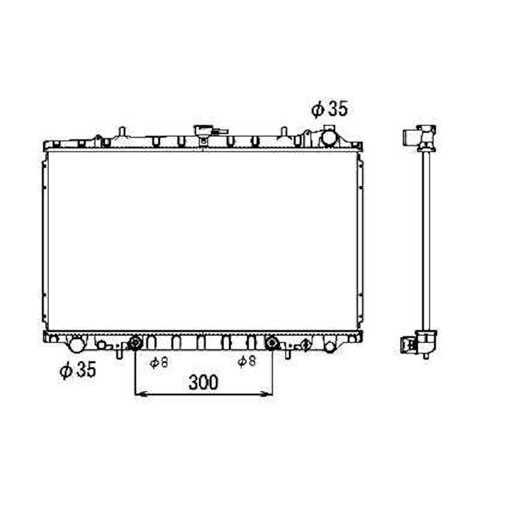 Radiator racire Nissan 300zx, 1984-1990, Maxima, 1988-1994, Motorizare 3.0 V6 124/125kw Benzina, tip climatizare Automat, diametru intrare/iesire 35, 5/35, 5mm, tip Calsonic, dimensiune 692x403x16mm, Cu lipire fagure prin brazare