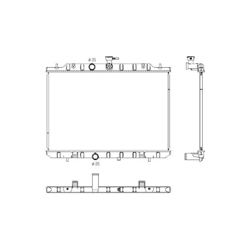 Radiator racire Nissan X-Trail (T31), 03.2007-2014, Motorizare 2.0 103kw; 2, 5 124kw Benzina, tip climatizare Cu/fara AC, cutie Automata, Manuala, dimensiune 691x450x16mm, Cu lipire fagure prin brazare, Aftermarket