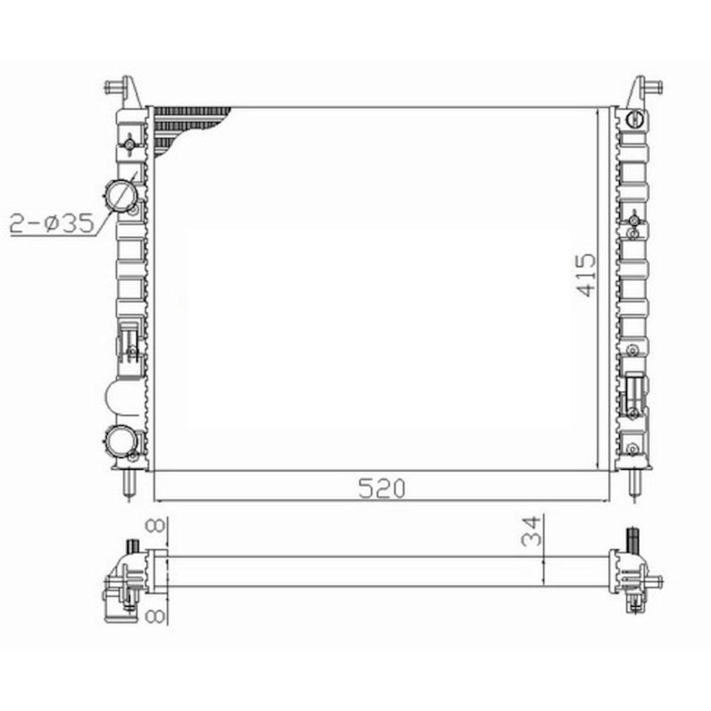 Radiator racire Fiat Palio/Palio Weekend, 09.2001-2002, Fiat Siena, 09.2000-2002, Motorizare 1, 9 D 46kw; 1, 9 Jtd 59kw Diesel, tip climatizare Cu/fara AC, cutie Manuala, dimensiune 520x378x34mm, Cu lipire fagure mecanica, Aftermarket