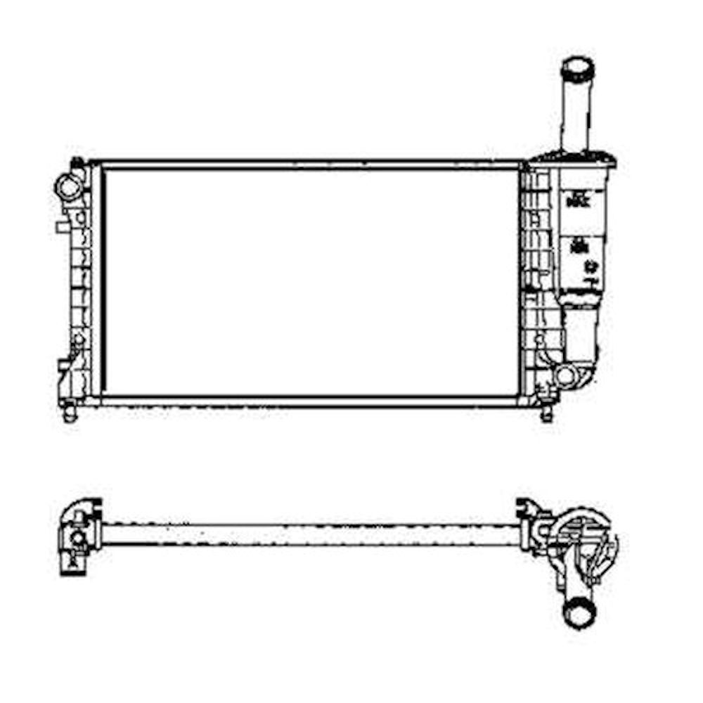 Radiator racire Fiat Punto (188), 07.2003-2010, Motorizare 1, 4 70kw Benzina, tip climatizare Cu/fara AC, cutie Manuala, dimensiune 582x322x34mm, Cu lipire fagure mecanica, Aftermarket