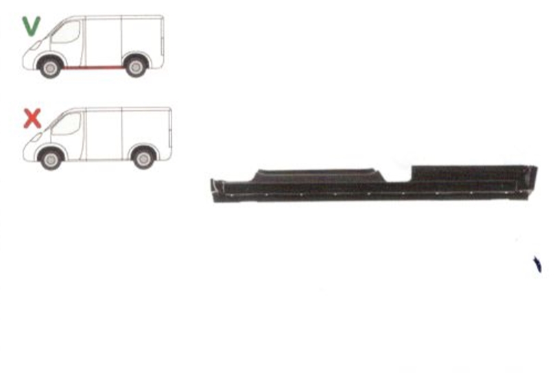 Prag Ford TRANSIT/TOURNEO CONNECT (C170), 05.2003-06.2009 modele cu 2 usi, Usa Fata partea Stanga , prag din metal
