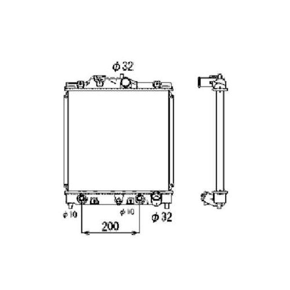 Radiator racire Honda Civic, 09.1991-09.1995, Honda Crx, 1991-04.1998, Motorizare 1, 6 77/92/118kw Benzina, tip climatizare Cu/fara AC, cutie automata, tip Denso, diametru intrare/iesire 32/32mm, dimensiune 348x350x25mm, Cu lipire fagure prin brazare, Aft