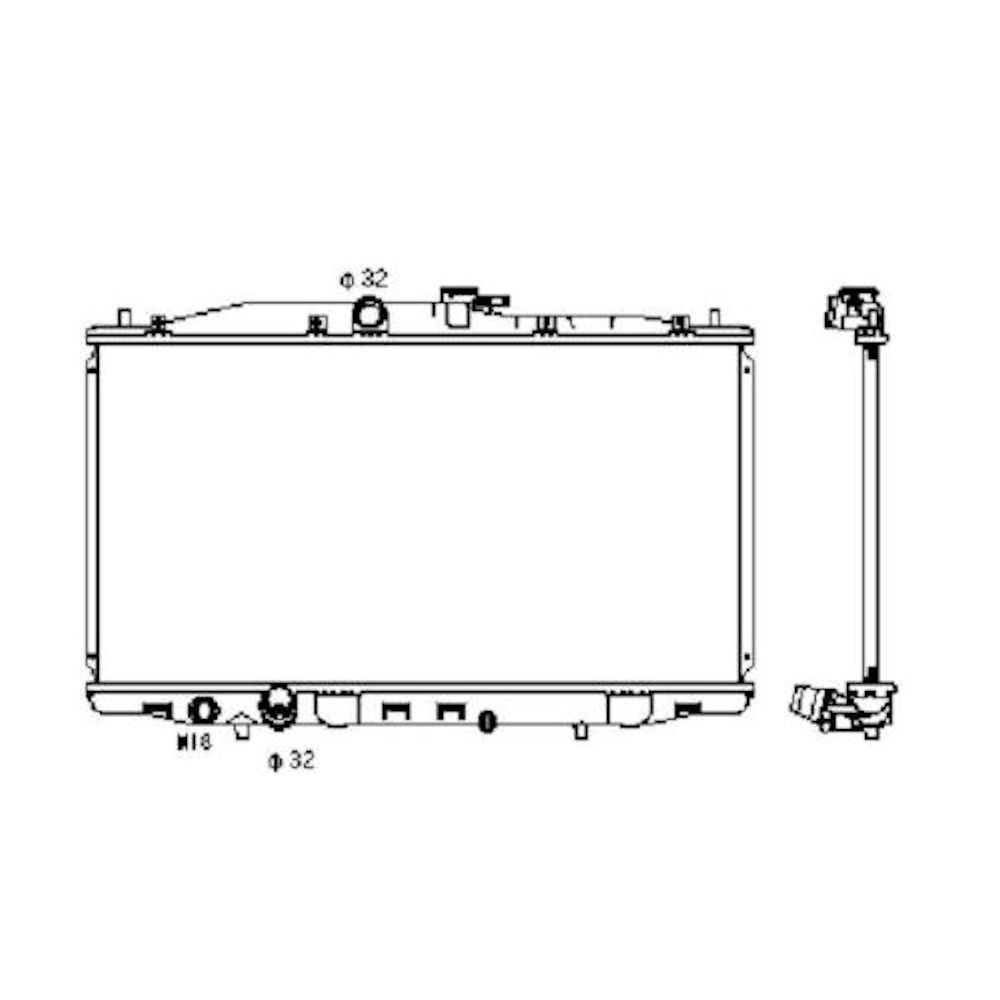 Radiator racire Honda Accord, 10.2002-2008, Motorizare 2.0 114kw Benzina, tip climatizare Cu/fara AC, cutie Manuala, tip Toyo, diametru intrare/iesire 32, 5/32, 5mm, dimensiune 713x375x16mm, Cu lipire fagure prin brazare, Aftermarket