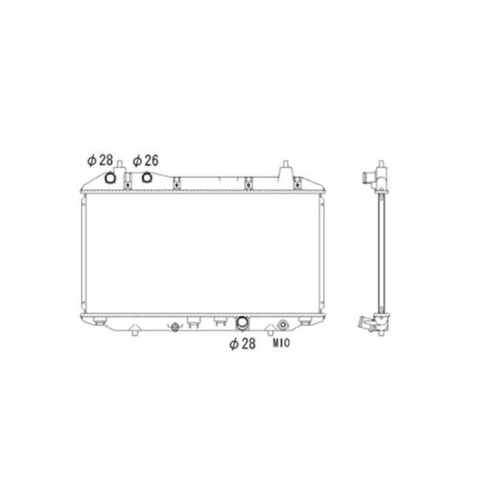 Radiator racire Honda Civic, 09.2005-2012, Motorizare 1, 4 63kw Benzina, tip climatizare Cu/fara AC, cutie Manuala, diametru intrare/iesire 28/28mm, dimensiune 632x325x16mm, Cu lipire fagure prin brazare, KOYO