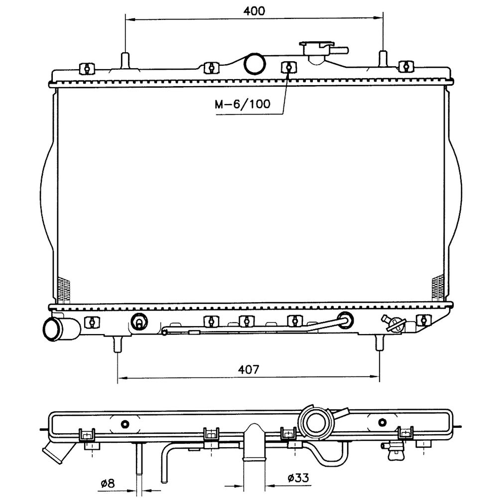 Radiator racire Hyundai Accent, 09.1994-12.1999, Motorizare 1, 3 62kw; 1, 5 65kw Benzina, tip climatizare Cu/fara AC, cutie automata, dimensiune 600x335x18mm, Cu lipire fagure prin brazare, Aftermarket