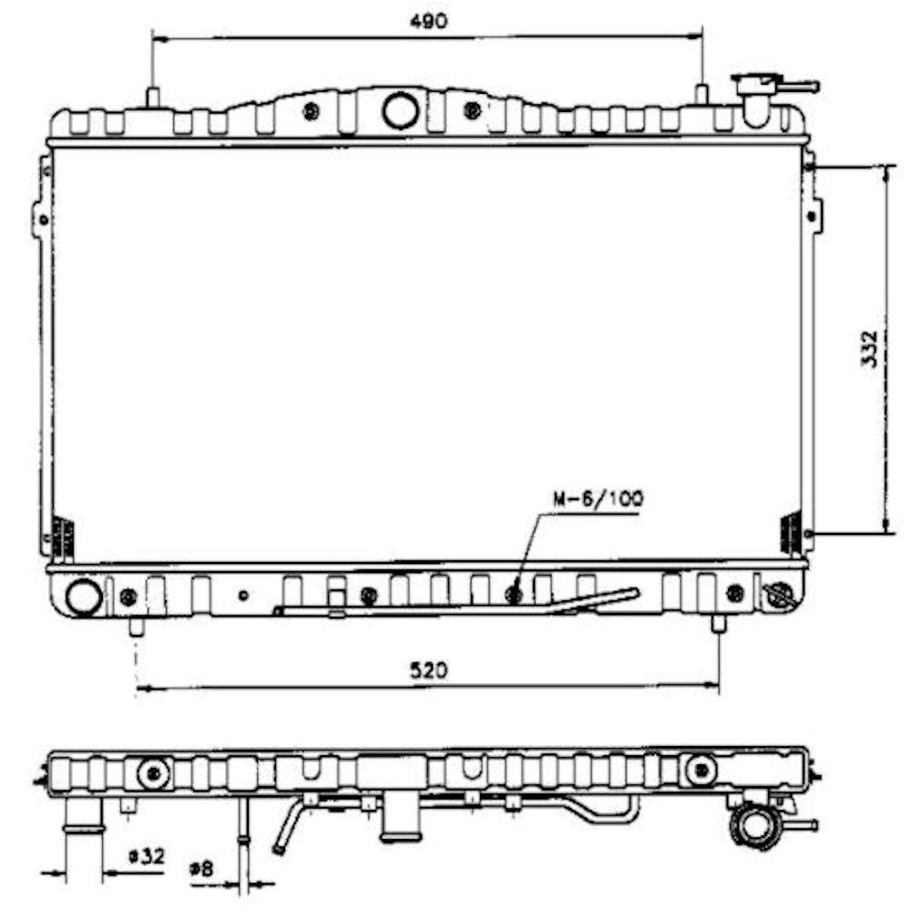 Radiator racire Hyundai Coupe, 1996-2002, Hyundai Lantra, 02.1995-06.2000, Motorizare 1, 5 65kw; 1, 6 84kw; 1, 8 94kw; 1, 9 D 50kw; 2, 0 102kw Benzina, tip climatizare Cu/fara AC, cutie automata, dimensiune 668x375x16mm, Cu lipire fagure prin brazare, Aft