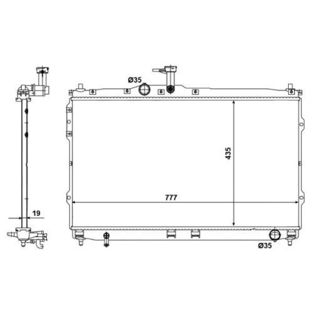 Radiator racire Hyundai H1, 11.2007-, Motorizare 2, 5 Crdi 125kw Diesel, tip climatizare fara AC, cutie Manuala, dimensiune 776x435x20mm, Cu lipire fagure prin brazare, Aftermarket