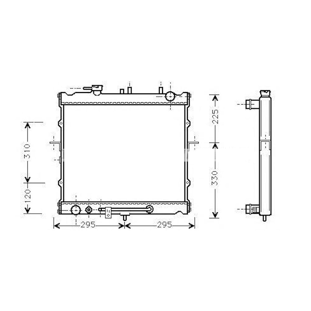 Radiator racire Kia Sportage (K00), 1994-05.2001, Motorizare 2.0 94kw Benzina, tip climatizare Cu/fara AC, cutie automata, dimensiune 518x450x26mm, Cu lipire fagure prin brazare, Aftermarket