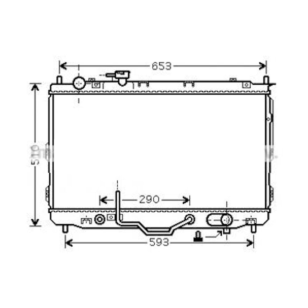 Radiator racire Kia Carens (Fj), 04.2002-04.2006, Motorizare 1, 8 93kw Benzina, tip climatizare Cu/fara AC, cutie automata, dimensiune 658x430x26mm, Cu lipire fagure prin brazare, Aftermarket