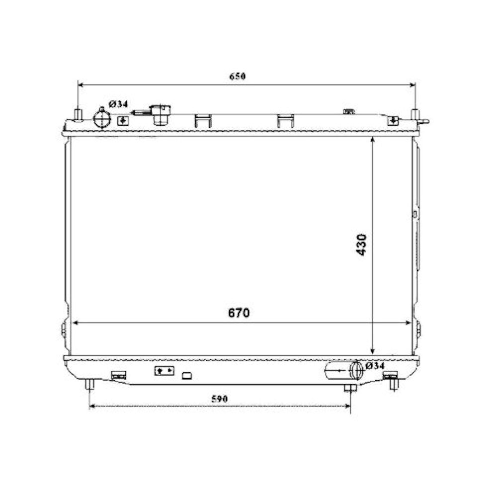 Radiator racire Kia Carens (Fj), 04.2002-04.2006, Motorizare 1, 6 77kw; 1, 8 93kw Benzina, tip climatizare Cu/fara AC, cutie Manuala, dimensiune 668x428x26mm, Cu lipire fagure prin brazare, Aftermarket