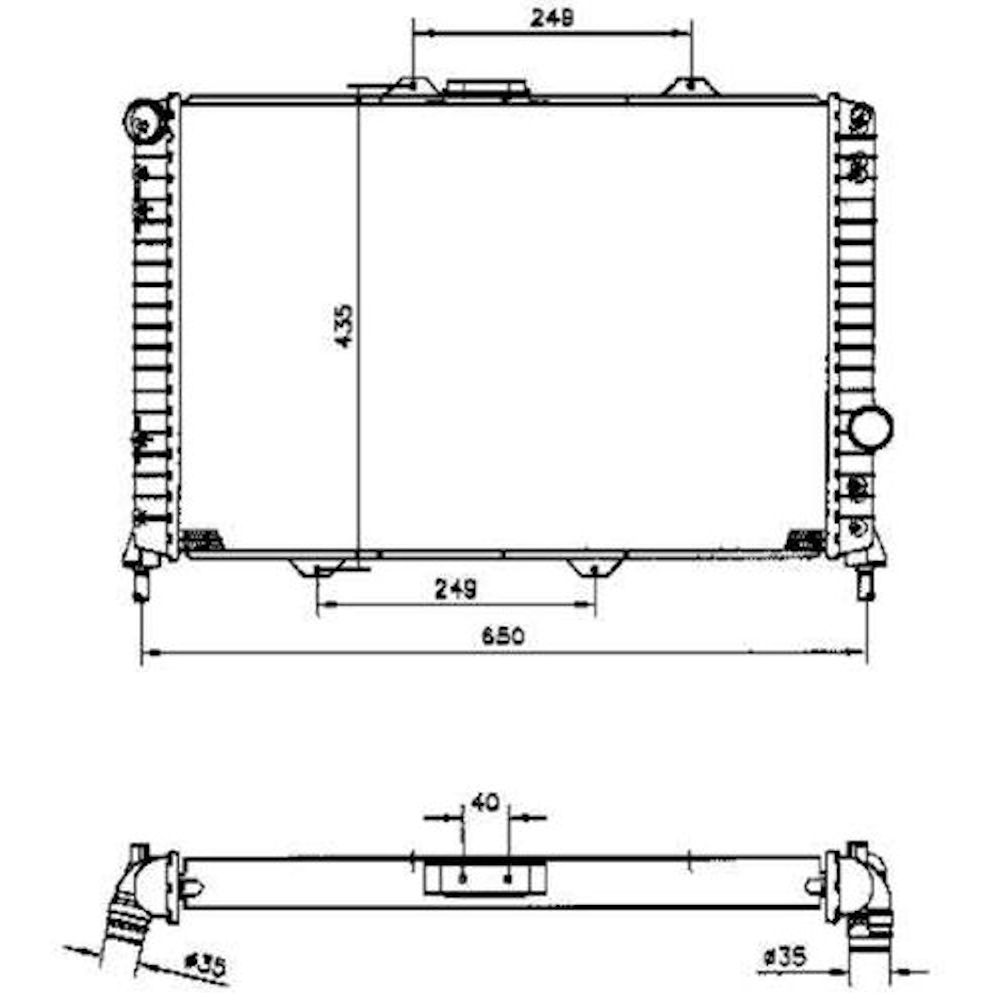 Radiator racire Lancia Lybra, 07.1999-09.2001, Motorizare 1, 9 Jtd 77kw Cv Manuala; 2, 0 113kw Cv Automata Diesel/Benzina, tip climatizare cu/fara AC, cu conectori rapizi iesire/intrare, dimensiune 580x414x35mm, Cu lipire fagure mecanica, RNBC