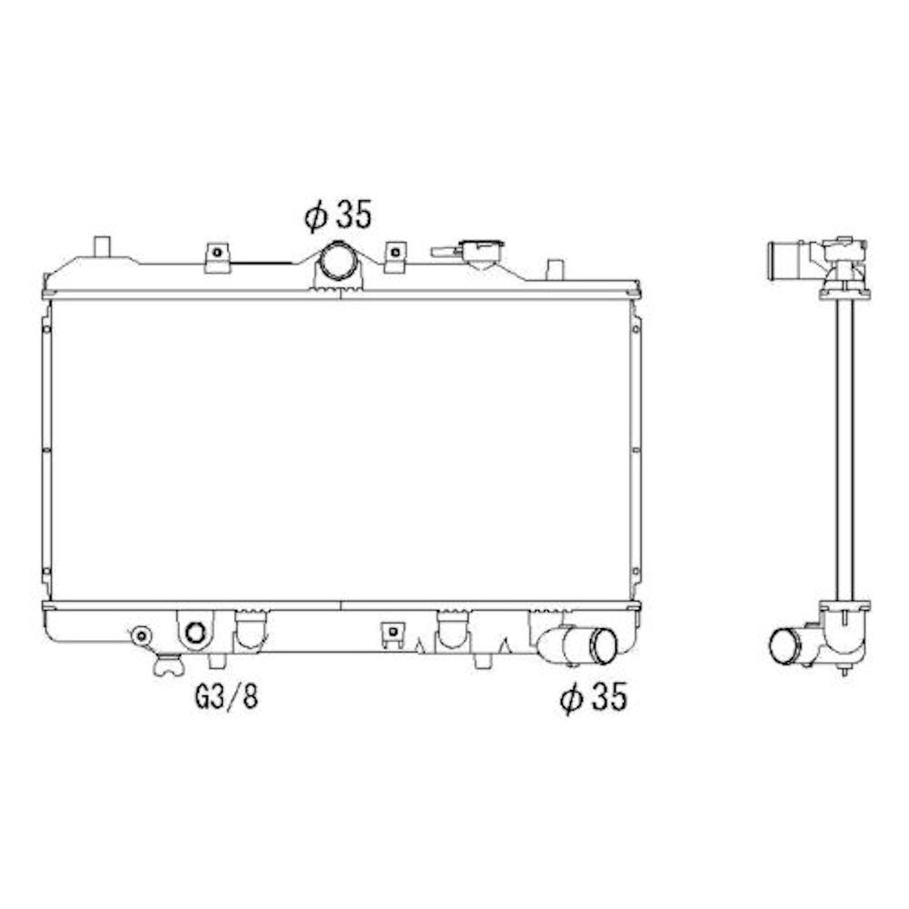 Radiator racire Mazda 323 (Bg/Bf), 05.1985-11.1987, Motorizare 1, 6 76kw Benzina, cutie Manuala, dimensiune 528x350x16mm, Cu lipire fagure prin brazare, Aftermarket