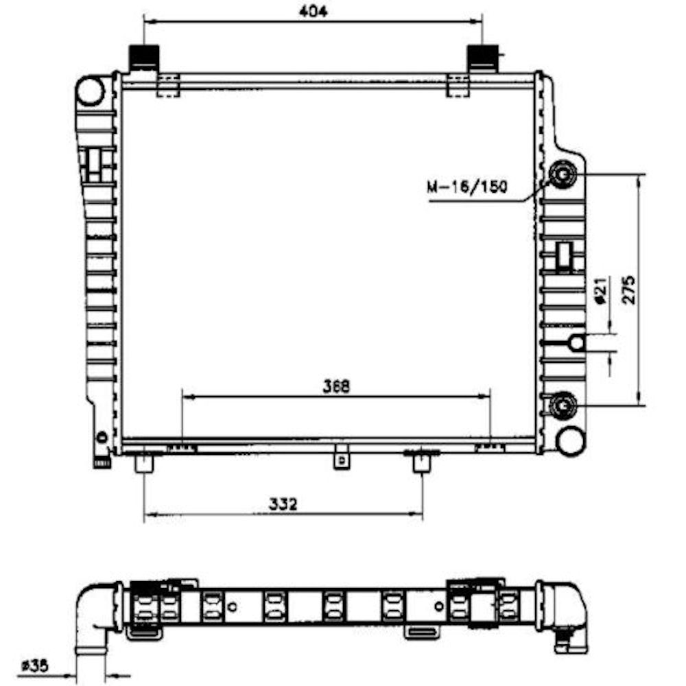 Radiator racire Mercedes Clasa E (W210) 1995-07.2000 Model E200/E220 Diesel ( 2,0 D 65kw ; 2,2 D 69kw) Diesel, Automat, fara AC, 493x410x33, Cu lipire fagure prin brazare Aftermarket