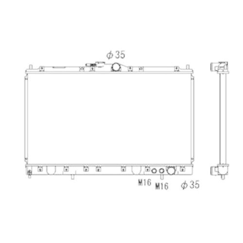 Radiator racire Mitsubishi Sigma 02.1990-04.1996, Motorizare 2.0 V6 91kw; 2, 5 V6 129kw; 3, 0 V6 154kw Benzina, tip climatizare Cu/fara AC, cutie automata, tip Denso, diametru intrare/iesire 35/35mm, dimensiune 718x400x27mm, Cu lipire fagure prin brazare,