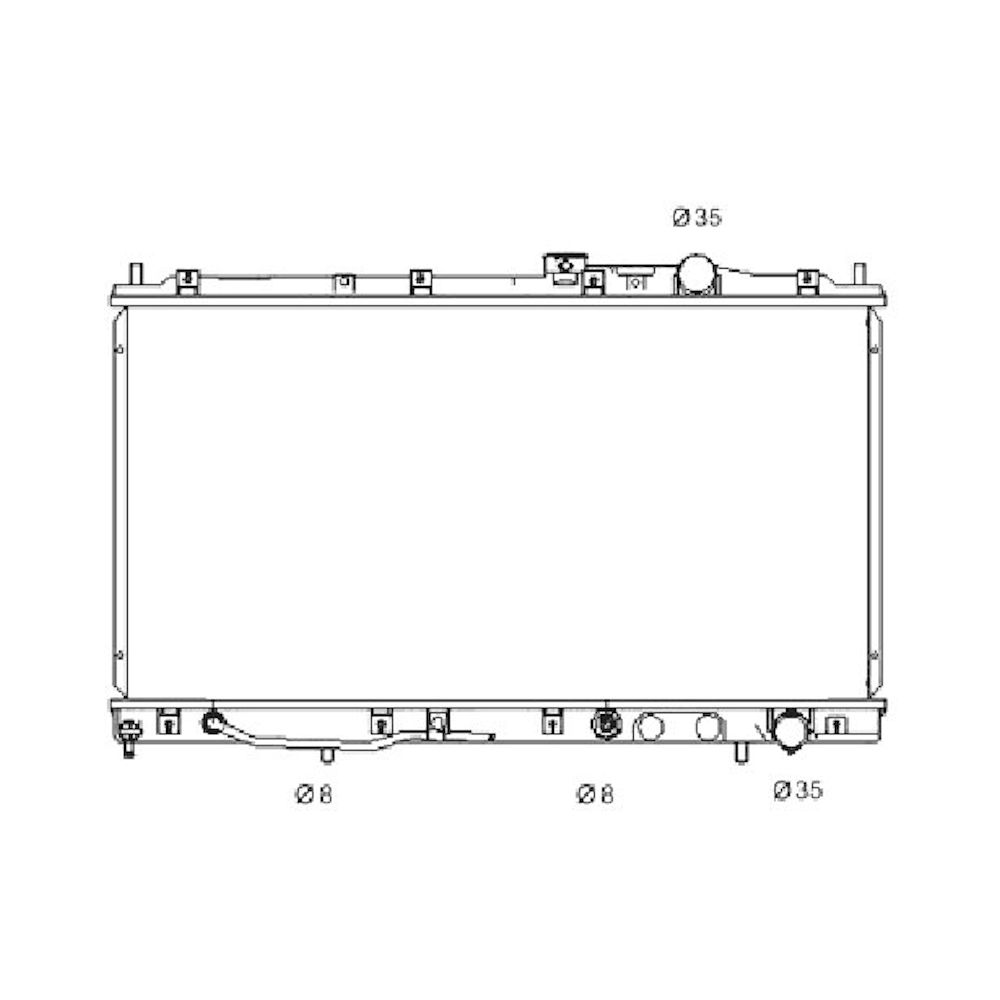 Radiator racire Mitsubishi Galant (E50), 01.1993-12.1996 Motor 2, 5 V6 125kw Benzina, tip climatizare Cu/fara AC, cutie automata, tip Denso, diametru intrare/iesire 35/35mm, dimensiune 718x375x26mm, Aftermarket