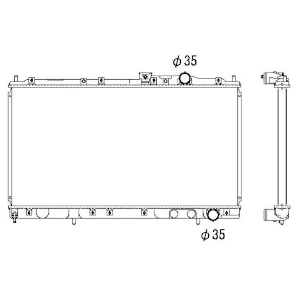 Radiator racire Mitsubishi Galant (E50), 01.1993-12.1996 Motor 2, 5 V6 125kw Benzina, tip climatizare Cu/fara AC, cutie Manuala, tip Denso, diametru intrare/iesire 35/35mm, dimensiune 718x375x26mm, Aftermarket