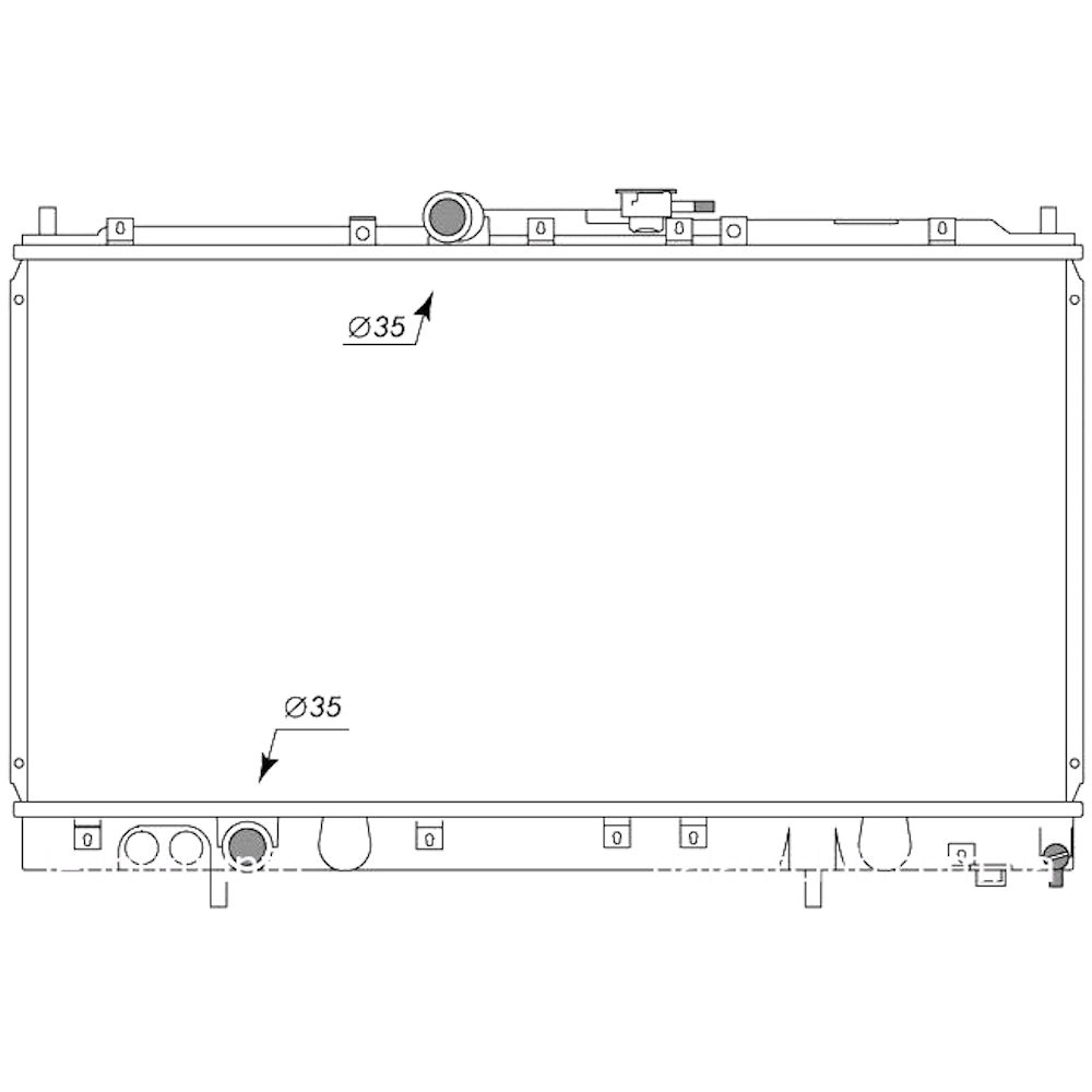 Radiator racire Mitsubishi Galant (Ea0), 10.1996-11.1997, Motorizare 2, 0 100kw Benzina, tip climatizare Cu/fara AC, cutie Manuala, tip Denso, diametru intrare/iesire 35/35mm, dimensiune 718x375x16mm, Cu lipire fagure prin brazare, Aftermarket