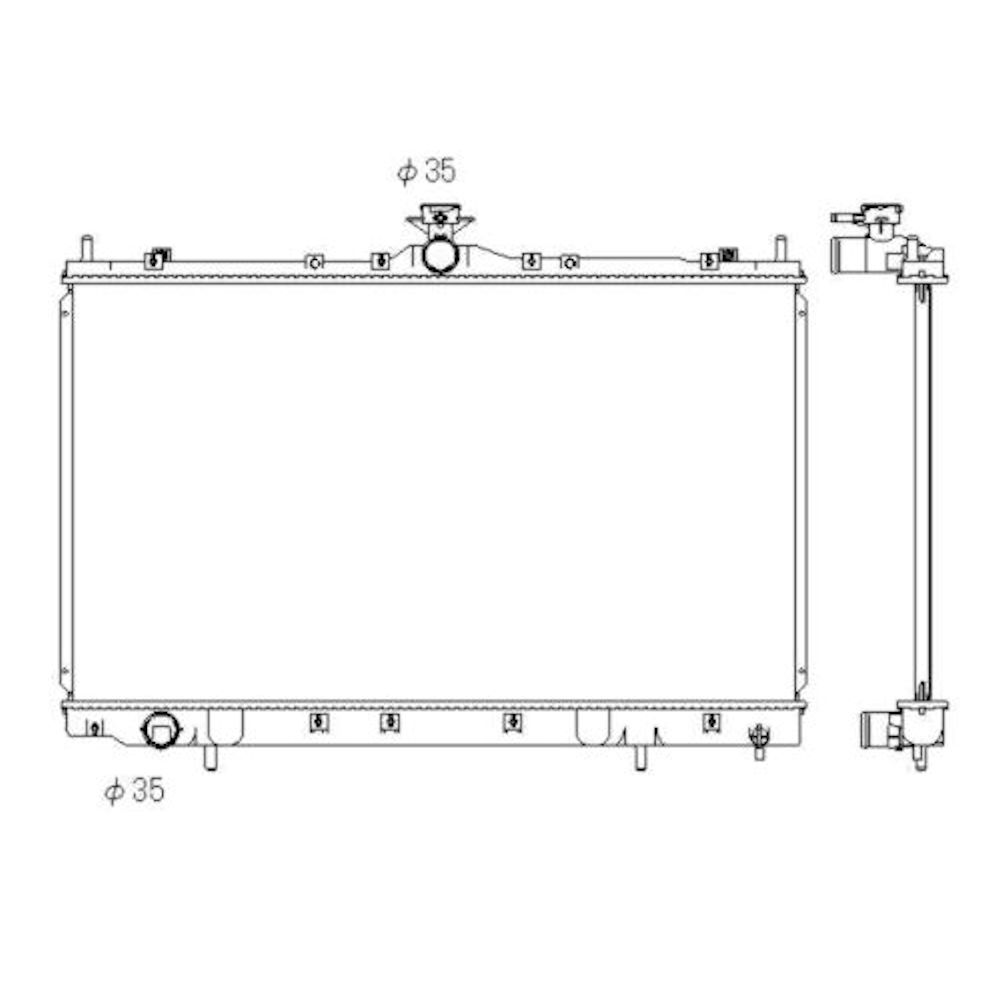 Radiator racire Mitsubishi Grandis (Naow), 06.2003-2011, Motorizare 2, 4 121kw Benzina, tip climatizare Cu/fara AC, cutie Manuala, dimensiune 728x425x16mm, Cu lipire fagure prin brazare, Aftermarket