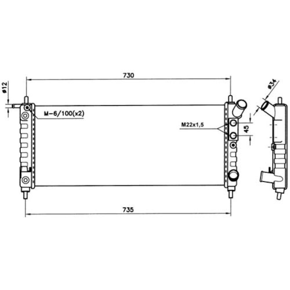 Radiator racire Opel Corsa B, 03.1997-09.2000, Motorizare 1, 0 36kw; 1, 2 48kw Benzina, tip climatizare Cu/fara AC, cutie automata, dimensiune 680x285x23mm, Cu lipire fagure mecanica, Aftermarket