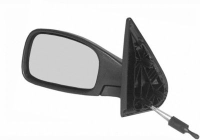 Oglinda exterioara Peugeot 306 (7_) (Hatchback + Sedan) 3.1993-12.2001 partea stanga View Max crom asferica carcasa neagra reglare manuala prin cablu fara incalzire