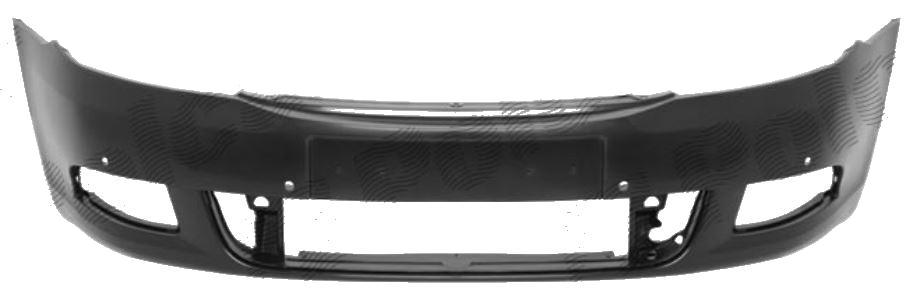 Bara fata Skoda Octavia 2 (1Z3/1Z5), 10.2008-12.2013, trebuie vopsita, cu locas pentru proiectoare, cu gauri pentru senzori de asistenta la parcare, 1Z0807221P