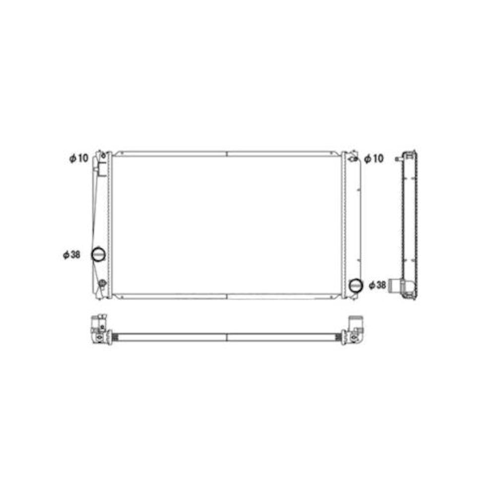 Radiator racire Toyota Rav-4 (Xa30), 11.2005-2013, Motorizare 2, 4 125kw Benzina, tip climatizare cu/fara AC, cutie M/A, tip Trad;, diametru intrare/iesire 38/38mm, dimensiune 670x402x22mm, Cu lipire fagure prin brazare, KOYO
