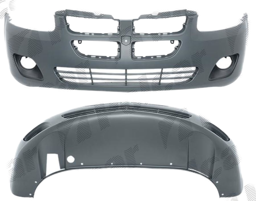 Bara fata Dodge Stratus (Js), 06.2005-12.2006, grunduit, cu locas pentru proiectoare, 4805897AB