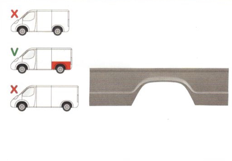 Segment reparatie aripa spate Mercedes 207-410 1977-1995, 1977-1995 Model Long / Lung, parte montare Segment reparatie aripa spate stanga, 50618312, Aftermarket