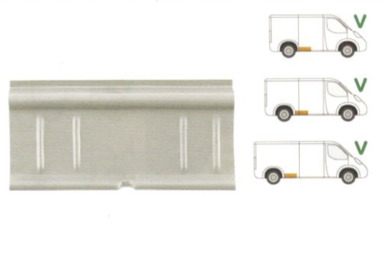 Intaritura prag lateral Mercedes 207-410 1977-1995 Model Scurt/Mijlociu/Lung , partea Stanga/ Dreapta, Inferioara, Scurt, L=420 Mm,