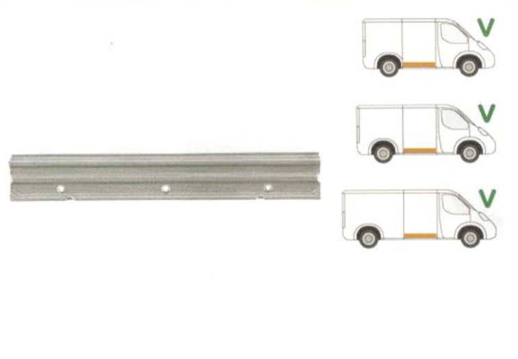 Intaritura prag lateral Mercedes 207-410 1977-1995 Model Scurt/Mijlociu/Lung , partea Dreapta, Inferioara, Lung, L=1314mm, Din Mijloc,