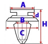Clips, Agrafa fixare bandouri Kia Carnival, 02- Aftermarket 80824141