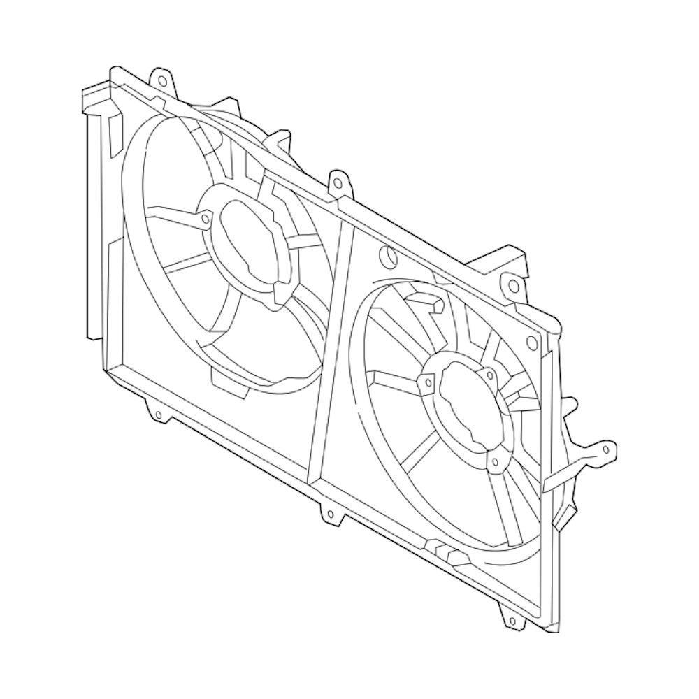 GMV radiator electroventilator Mitsubishi Outlander (Gg/Gf) 2012- , Motor 2,4 125kw / 3,0 V6 167kw Benzina, tip climatizare , dimensiune mm, Aftermarket