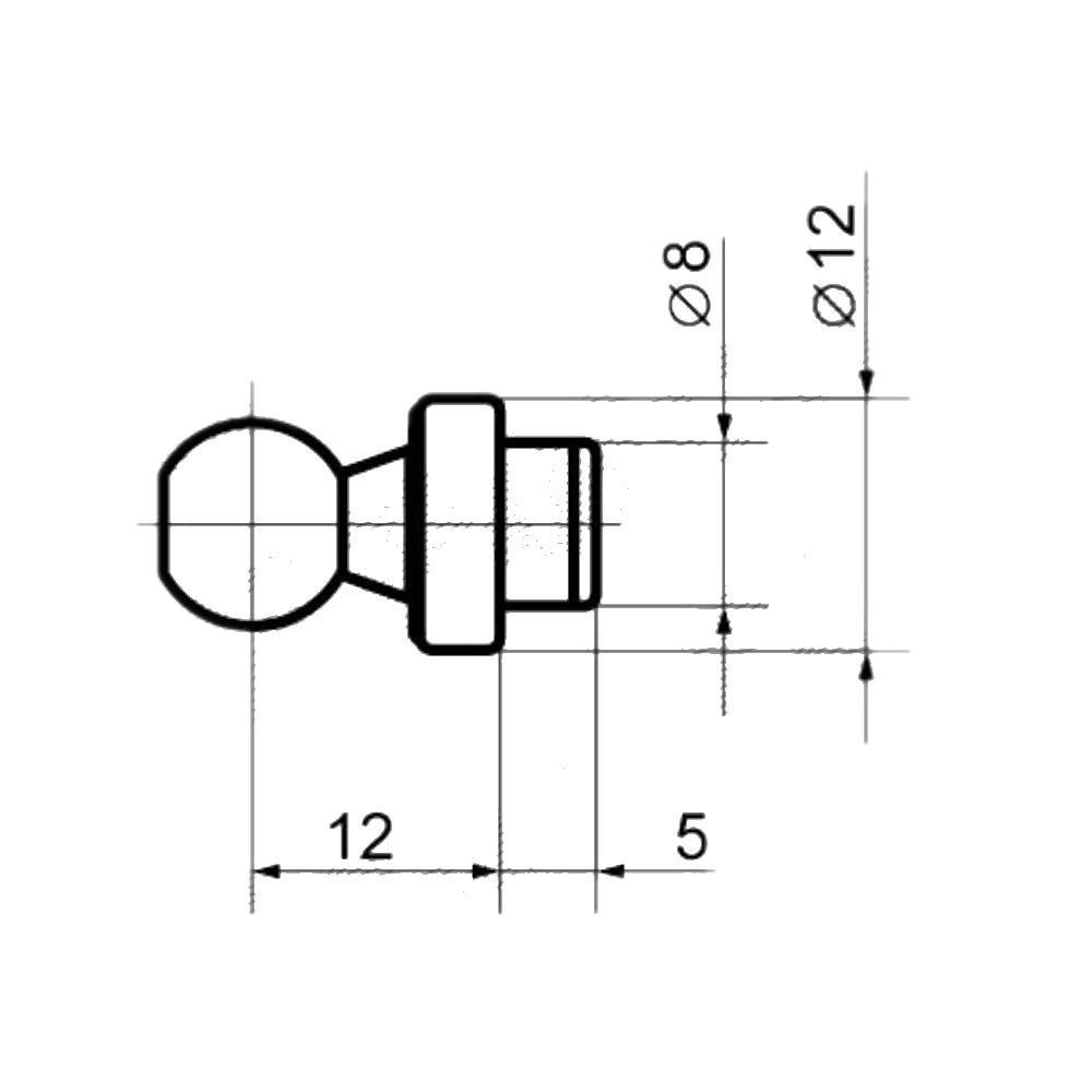 Cap echilibror hayon bolt cu cap bila M8 set 2 bucati pentru amortizor, lungime filet 12.5mm , 15x17mm