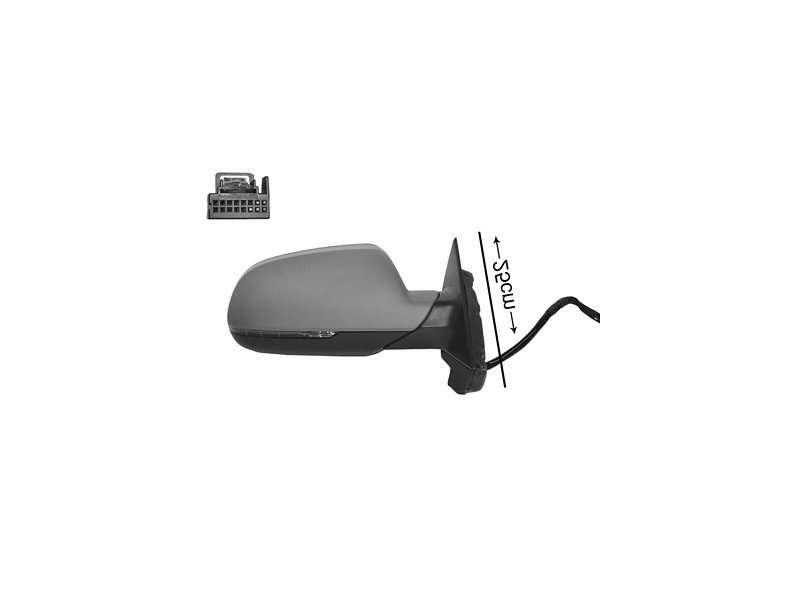 Oglinda exterioara Audi A3 (8p), 2010-10.2012, Dreapta, 5 usi, reglare electrica; grunduit; incalzita; geam asferic; cromat; pliere electrica; 10 pini; cu semnalizare, View Max